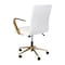 Flash Furniture White LeatherSoft Office Chair with Gold Arms GO-21111B-WH-GLD-GG - alternate 4